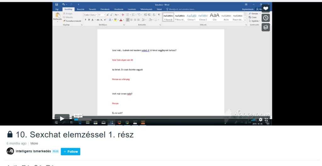 Bónusz 2: Szexchat példák elemzéssel