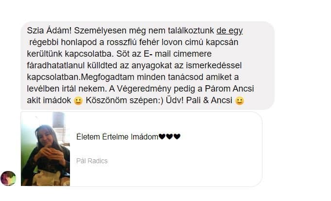 Vélemény képernyőkép — Messenger üzenet